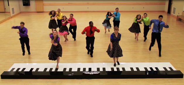 Dancer on Floor Piano